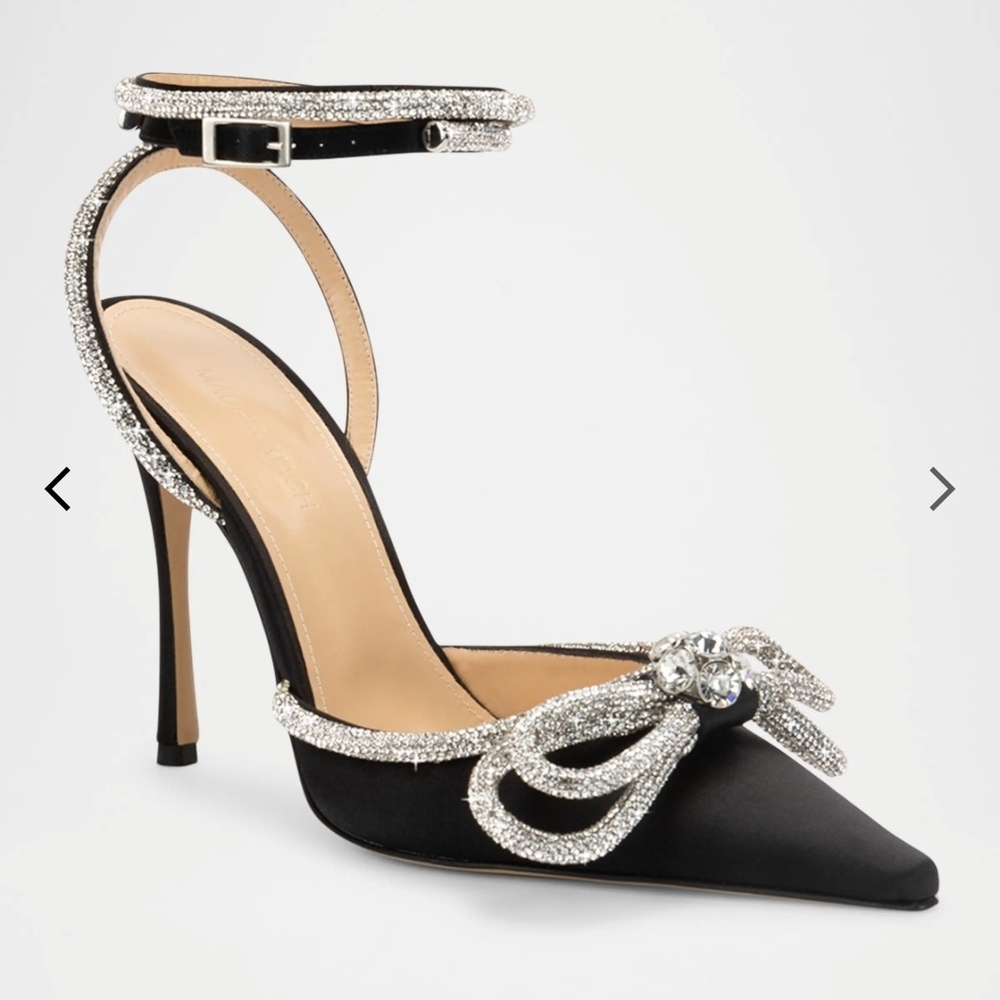 MACH & MACH Strass Double Bow Ankle-Strap Pumps (Fits Best for SIZE 10) MINT!!!!